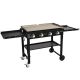 VEVOR Flat Top Gas Grill on Cart 36 in. Outdoor Griddle Station 4-Burner Propane 60,000 BTU Restaurant Portable Grill in Black