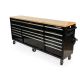 Husky 84 in. W 18 in. D 15-Drawer Mobile Workbench with Wood Top Gloss Black