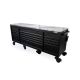 Husky 96 in. W 24 in. D 16-Drawer Heavy-Duty Mobile Workbench with SS Top Matte Black