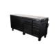 Husky 84 in. W 24 in. D 18-Drawer Heavy-Duty Mobile Workbench with SS Top Matte Black