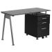 Carnegy Avenue 47.25 inch Black Rectangular 3 -Drawer Computer Desk w/ File Storage