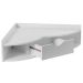 Basicwise White Corner Desk 33-in. W Heart-Shaped Wall Mounted Office Table with Drawer and 2-Shelves Computer Writing Desk