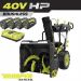 RYOBI 40V HP Brushless Cordless Electric 24 in. Self-Propelled 2-Stage Snow Blower - (4) 6.0 Ah Batteries & Dual-Port Charger