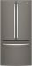 GE 33 in. W 24.8 cu. ft. French Door Refrigerator in Slate