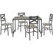 Walker Edison - Rectangular Rustic Angle Iron Dining Table (Set of 5)