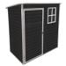 Zeus & Ruta 5.38 ft. x 3.41 ft. Black Plastic Resin Outdoor Storage Plastic Shed, Kit Perfect to Store Patio Furniture 16 sq. ft. KL-212
