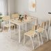YOFE 5 Piece Industrial Dining Table Set w/ Ergonomic Curved Seat and backrest, Small Space Kitchen Table Set CamyBN-GI68130W1162-diningset01